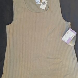 NWT misook beige/black sleeveless top, tank